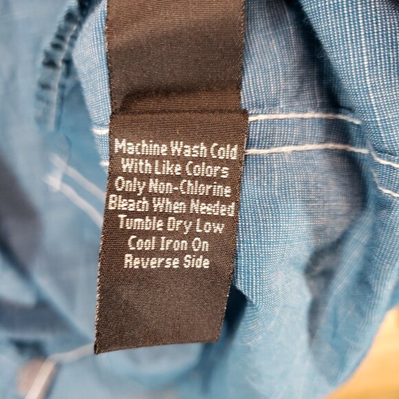 Tranquility Mayhem Men’s Denim Western Shirt XL Blue Long Sleeve Casual Button - Picture 5 of 8